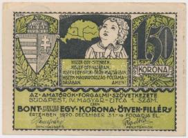 Budapest 1920.12.31. "Amatőrök Forgalmi Szövetkezete" 1,5K ovális bélyegző a hátlapon T:II