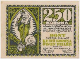 Budapest 1920.12.31. "Amatőrök Forgalmi Szövetkezete" 2,5K ovális bélyegző a hátlapon T:I-