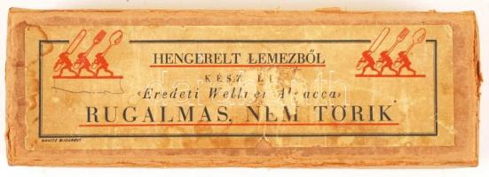 6 db alpakka süteményes villa és kés eredeti dobozában