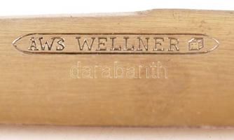 6 db alpakka süteményes villa és kés eredeti dobozában