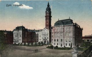Győr, Városháza - 2 db régi képeslap / 2 old postcards