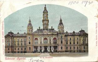 Győr, Városháza - 2 db régi képeslap / 2 old postcards