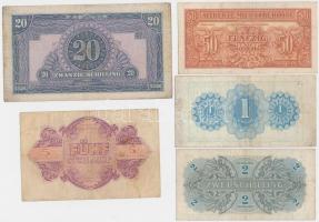 Ausztria/nemzetközi megszállás 1944. 50Gr + 1Sch-20Sch (4x) T:III
Austria/allied occupation 1944. 50...