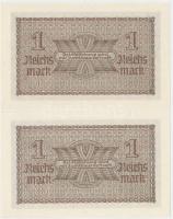 Német 3. Birodalom 1939. 1M (2x) egymás utáni sorszámmal T:I German Third Reich 1939. 1 Reichsmark (2x) sequential serial numbers C:UNC