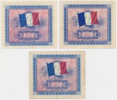 Franciaország/Szövetséges katonai kiadás 1944. 2Fr + 5Fr + 10Fr T:I-,II
France/Allied occupation 194...