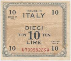 Olaszország/nemzetközi megszállás 1943. 10L T:III Italy/Allied Military Currency 1943.10 Lire C:F