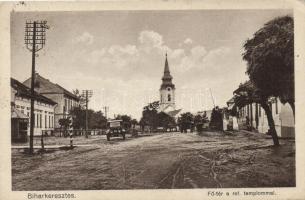 Biharkeresztes, Fő tér, Református templom, automobil (fa)