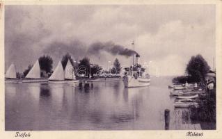 Siófok, Kikötő, gőzhajó, vitorlás (fl)