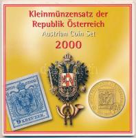 Ausztria 2000. 10Gr-20Sch 6db-os forgalmi sor eredeti dísztokban T:1 Austria 2000. 10 Groschen, 50 Groschen, 1 Schilling, 10 Schilling, 20 Schilling collector set in original case C:UNC