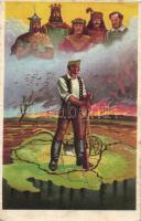 1939 Hungarian irredenta, emperors, watchman 'Ereklyés Országzászló Nagybizottsága' (fa)