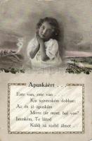 Kislány a háború alatt, vers Apuskáért, Child in the war, Poem for her father