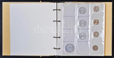 Vegyes magyar fémpénz gyűjtemény a pengő időszakból 5 lapos műbőr albumba rendezve T:vegyes