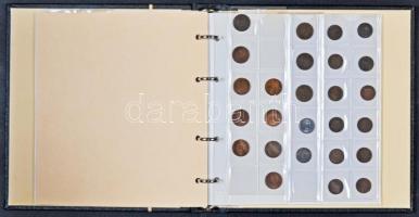 Vegyes magyar fémpénz gyűjtemény a pengő időszakból 5 lapos műbőr albumba rendezve T:vegyes