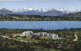 Geneva, Palais des Nations, chaine du Mont Blanc / palace, mountain