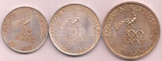 1967. 25Ft Ag + 50Ft Ag + 100Ft Ag "Kodály Zoltán" T:2