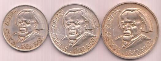 1967. 25Ft Ag + 50Ft Ag + 100Ft Ag "Kodály Zoltán" T:2