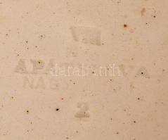 2 db népi virágmintás falitányér, apró lepattanásokkal, jelzett, d: 23 cm