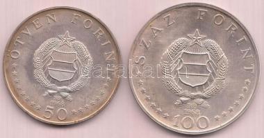 1968. 50Ft Ag + 100Ft Ag "Semmelweis" pár T:2