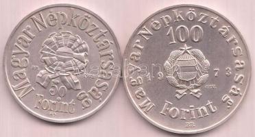 1973. 50Ft Ag + 100Ft Ag "Petőfi" T:BU Adamo EM41,42