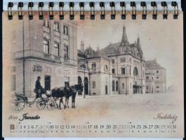 "Pécs Anno" korabeli képeslapokon, 2011. évi naptár 13 db szép állapotú reprint képpel / P...