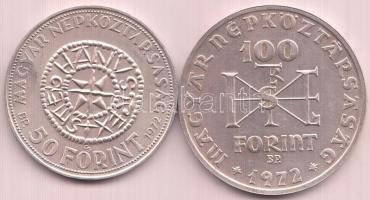 1972. 50Ft Ag + 100Ft Ag "Szt.István" pár T:1-