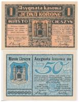 Lengyelország/Cieszyn 1919. 50h + 1K utalvány T:I-,II Poland/Cieszyn 1919. 50 Halerzy + 1 Korone voucher C:AU,XF
