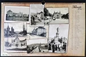"Pécs Anno" korabeli képeslapokon, 2011. évi nagy méretű (47 x 30 cm) naptár kb. 140 db ké...