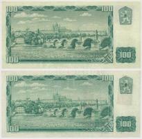 Csehszlovákia 1961. 100K (2x) az egyik szlovák bélyegzéssel T:III
Czechoslovakia 1961. 100 Korun (2x...