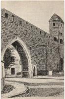 Tallin, Reval; Klostertor, Kleinen Badstubenturm / cloister, gate, tower