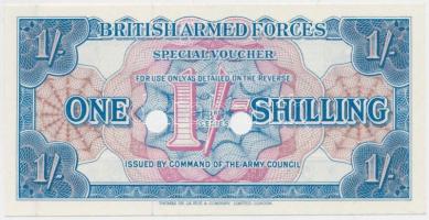 Nagy-Britannia/katonai kiadások 1956. 1Sh lyukasztással érvénytelenített T:I Great-Britain/British Armed Forces 1956. 1 Shilling, cancelled with 2 holes C:Unc Krause M26