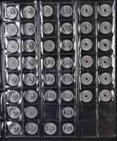 Vegyes magyar fémpénz gyűjtemény a forint időszakból 8 lapos műbőr albumba rendezve T:vegyes