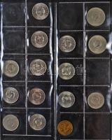 Vegyes magyar fémpénz gyűjtemény a forint időszakból 8 lapos műbőr albumba rendezve T:vegyes