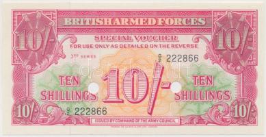 Nagy-Britannia/katonai kiadások 1956. 10Sh lyukasztással érvénytelenített T:I Great-Britain/British Armed Forces 1956. 10 Shilling, cancelled with 2 holes C:Unc Krause M28