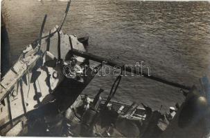 A Csepel romboló torpedó támadás után / K.u.K. navy, SMS Csepel after torpedo attack, photo