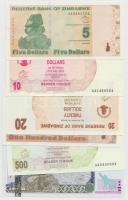 Zimbabwe 2003. 1000$ + 2006. 20$-500$ + 2007. 10$ + 2009. 5$-100$ T:I,I- Zimbabwe 2003. 1000 Dollars + 2006. 20-500 Dollars + 2007. 10 Dollars + 2009. 5-100 Dollars C:UNC,AU