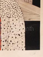 Szász Endre (1927-2003): Magda. Szitnyanyomat, papír, jelzett, számozott 52/100. hajtásokkal és a sz...