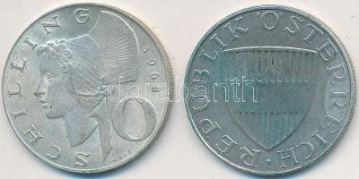 Ausztria 1968-1969. 10Sch Ag (2x) T:2-
Austria 1968-1969. 10 Schilling Ag (2x) C:VF
