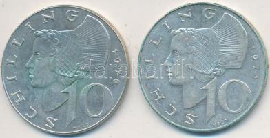 Ausztria 1970-1971. 10Sch Ag (2x) T:2- Austria 1970-1971. 10 Schilling Ag (2x) C:VF