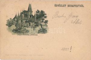 1897 (!) Budapest, Ezredéves kiállítás, József főherceg pavilonja, litho; kiadja Rigler József Ede