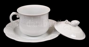 Herendi porcelán kávéskészlet, 4 db csésze fedéllel és alátéttel, hibátlan, jelzett,