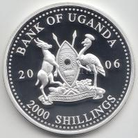 Uganda 2006. 2000Sh Ag "A labdarúgás halhatatlanjainak csarnoka - Hollandia 1990-es évek/Ronald Koeman" T:PP  Uganda 2006. 2000 Shilling Ag "Hall of Fame of football - Netherland 1990's/Ronald Koeman" C:PP