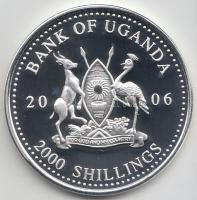 Uganda 2006. 2000Sh Ag "A labdarúgás halhatatlanjainak csarnoka - Brazília 2000-es évek / Roberto Carlos" T:PP Tanúsítvánnyal  Uganda 2006. 2000 Shilling Ag "Hall of Fame of football - Brazil 2000s / Roberto Carlos" C:PP With certificate