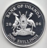 Uganda 2006. 2000Sh Ag "A labdarúgás halhatatlanjainak csarnoka - Németország 1980-as évek / Harald Schumacher" T:PP Tanúsítvánnyal Uganda 2006. 2000 Shilling Ag "Hall of Fame of football - Germany 1980s / Harald Schumacher" C:PP With certificate