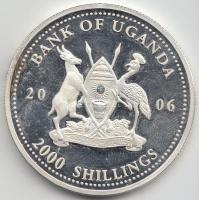 Uganda 2006. 2000Sh Ag "A labdarúgás halhatatlanjainak csarnoka - Magyarország 1950-es évek / Puskás Ferenc" T:PP Uganda 2006. 2000 Shilling Ag "Hall of Fame of football - Hungary 1950s / Puskás Ferenc" C:PP