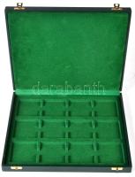 NUMISMATA zöld műbőr éremtartó kazetta összesen 12 férőhellyel, használt, de újszerű állapotban
