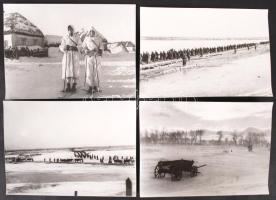 1942 Thöresz Dezső (1902-1963): A 2. magyar hadsereg kivonulása a Don-kanyarhoz. A szerző az oda utat fényképezte, kb. 130-150 eredeti negatív őrzi a katonák harctérre vonulását, 4 db későbbi másolat a gyűjteményben található eredeti negatívokról, 12x17 cm