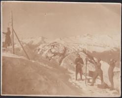 cca 1914-1918 Katonai fotó, légvédelmi géppuska, 8x10 cm