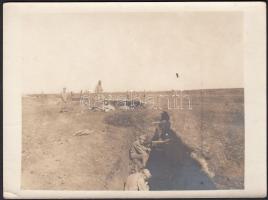 1914-1918 Katonai fotó, Lövészárok az I. világháborúban, 9x12 cm