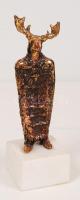 Bács Zoltán: Sámán király. Bronz, jelzett, márvány talapzaton, m:13 cm