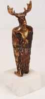Bács Zoltán: Sámán király. Bronz, jelzett, márvány talapzaton, m:13 cm